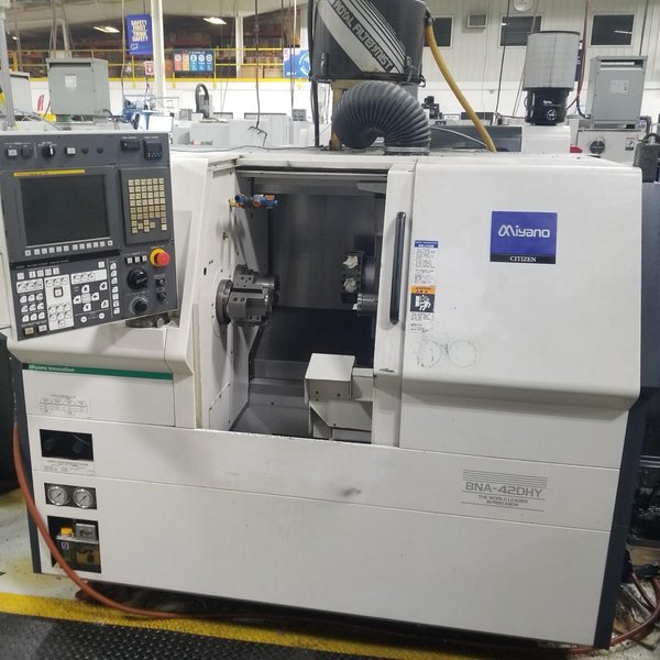 Citizen Miyano BNA-42DHY Muti-Axis CNC Lathe, 2013 – 12′ Edge M-542 Bar Feeder, Live Tooling, Sub Spindle, Chip Conveyor