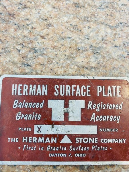 48&quot; X 96&quot; X 16&quot; HERMAN PINK GRANITE SURFACE PLATE. STOCK # 0313522