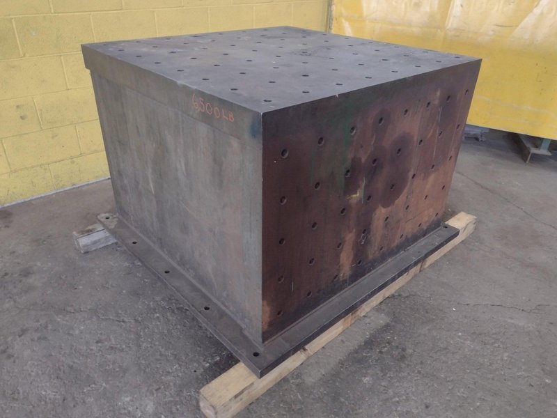 48&quot; x 48&quot; x 36&quot; HIGH INTERLAKE DRILLED &amp; TAPPED SET-UP / RISER TABLE: STOCK #16475