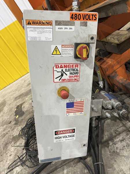 4,400 LBS CHERRY HYDRAULIC CLAMP &amp; FLIP PALLET INVERTER / TURNOVER MACHINE: STOCK #22320