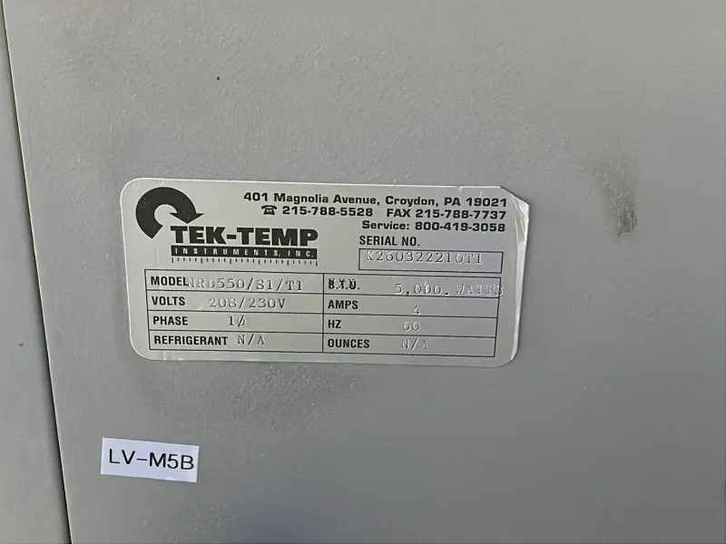 TEK-TEMP INSTRUMENTS, INC 5000 W CHILLER  -  NRD550/S1/T1