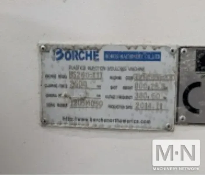285 TON 28 OZ BORCHE MODEL BS260-III INJECTION MOLDING MACHINE, MFG  2014