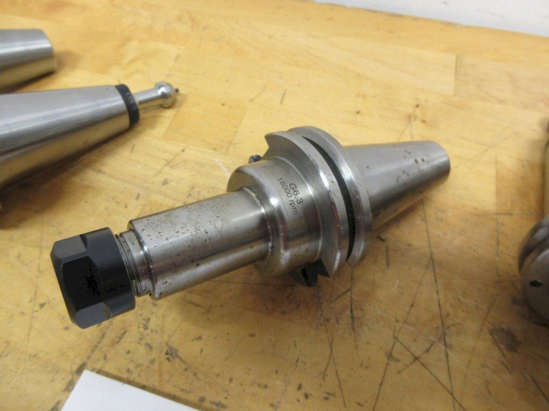 CAT40 ER16 Collet Type Tool Holders (6pcs), (2) Accutek 4" Gage Length Balanced to 15000 RPM, (3) GS (Sowa) 3.5" Gage Lenght, (1) Accutek 4" Gage Balanced 25000 RPM- Auction Item