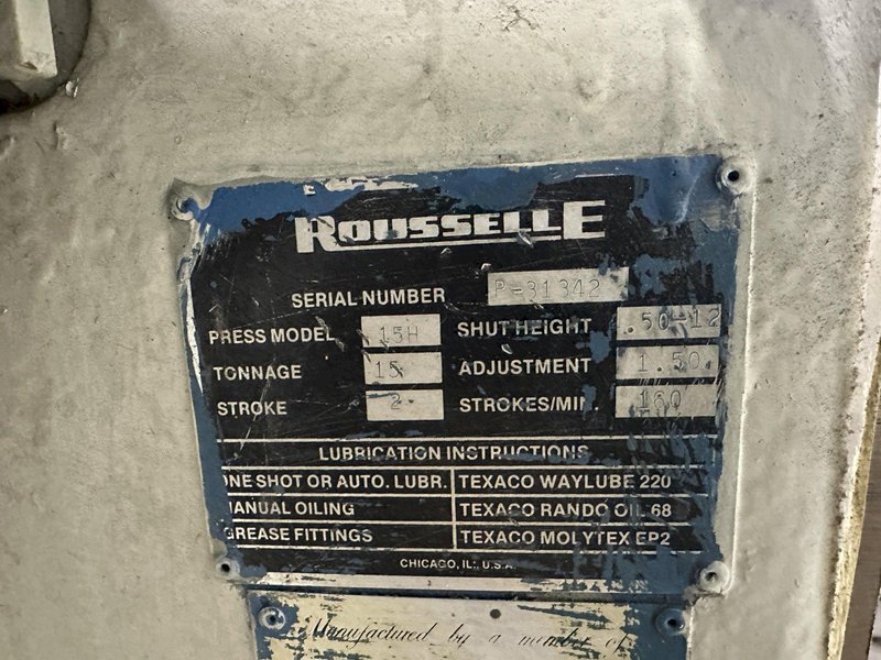 15 TON ROUSSELLE MODEL #15H HORN PRESS: STOCK #77637