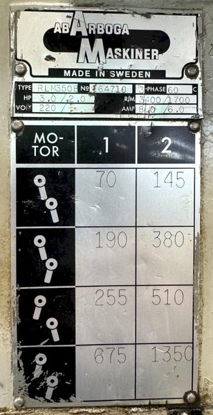 39" x 8" Arboga Radial Drill RLM 3508, 70-1350 RPM, 4 MT, Power Elevation, Box Table, 3 HP