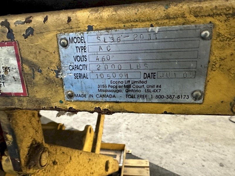 2000 LB  ECONO-LIFT HYDRAULIC SCISSOR  LIFT TABLES: STOCK #77594