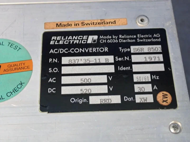 RELIANCE ELECTRIC 30 AMPS AC/DC CONVERTER   -  S6R 8503