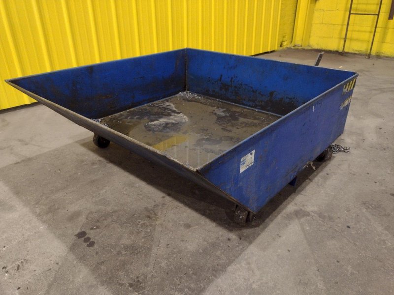 2000 LBS VESTIL MODEL HOP-LP HOPPER ROLLING DUMP CART W/ FORK POCKETS: STOCK #19444