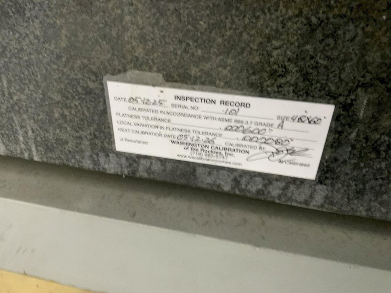 48" X 60" STARRETT GRANITE SURFACE PLATE WITH STAND: STOCK #80904