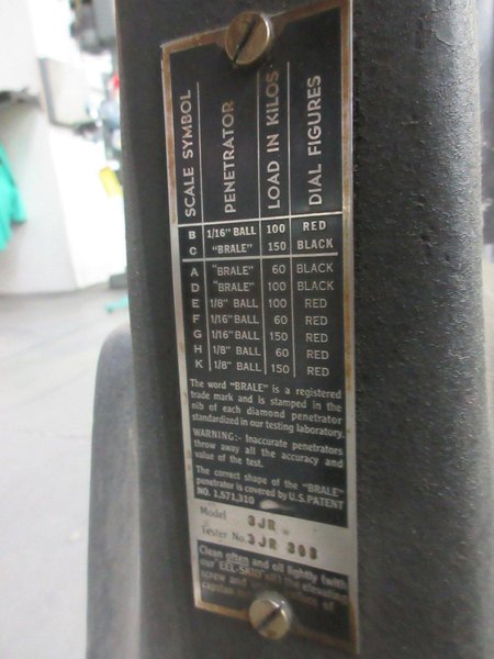 Rockwell Model 3JR Hardness Tester- Auction Item