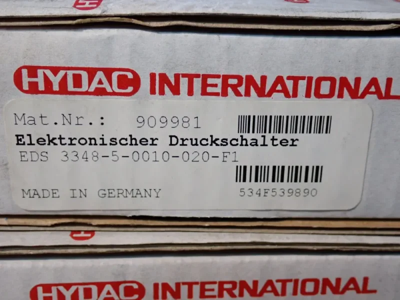 HYDAC ELECTRONIC PRESSURE SWITCHES  -  EDS 3348-5-0010-020-F1