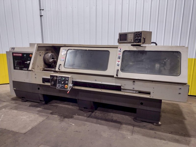 20" X 80" NARDINI MODEL LOGIC 250G CNC FLAT BED LATHE TURNING CENTER, 3.125" HOLE: STOCK #19739