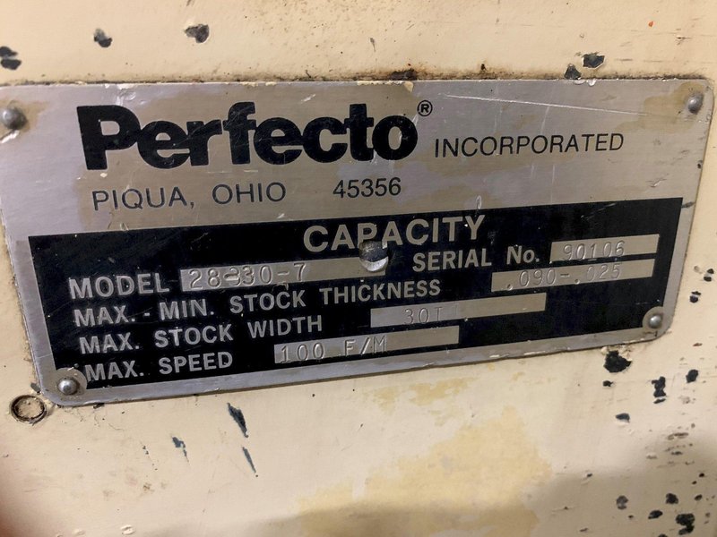Perfecto Complete Coil Feed Line 15,000 Lb x 30" Wide