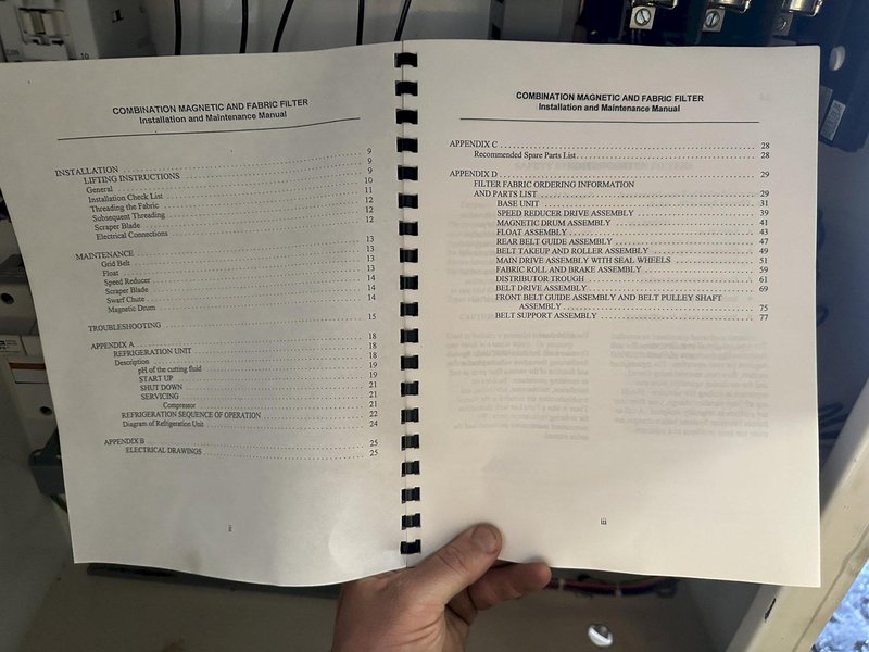 40 GPM BARNES MODEL RMP-25 COMBINATION MAGNETIC SEPERATOR &amp; FABRIC COOLANT FILTERING SYSTEM: STOCK #22303