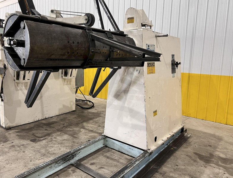 20,000 LBS X 54&quot; X .125&quot; CWP COIL SERVO FEED LINE, REEL, STRAIGHTENER, FEEDER, THREADING TABLE: STOCK #21083