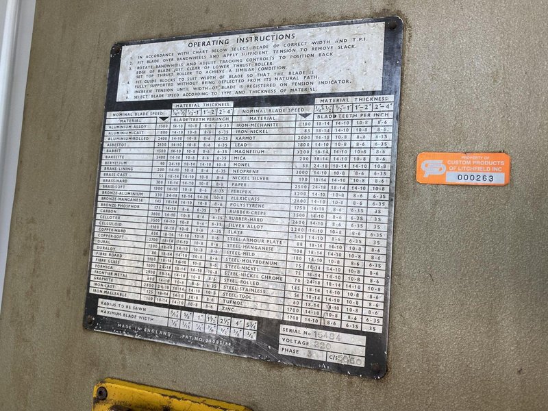 16"  STARTRITE MODEL #216H VERTICAL BANDSAW: STOCK #19278