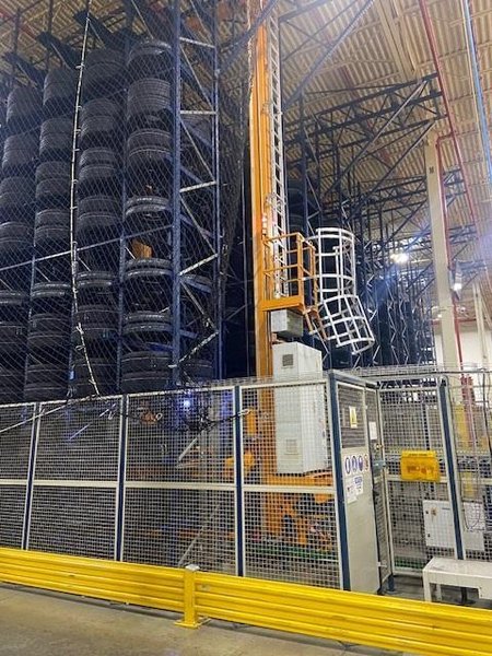 Mecalux Automated Stacker Crane System – 5 Cranes, 10 Lanes, 82′ × 78′ Footprint