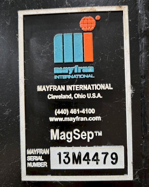 MAYFRAN MAGSEP Magnetic Scraper Conveyor Chip/Coolant Separator USED