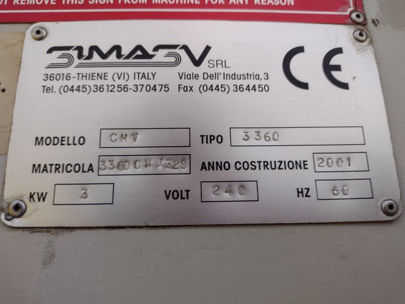 2-3/8" X 2-3/8" X 1/4" SIMASV HYDRAULIC ANGLE BENDING ROLL: STOCK #18847