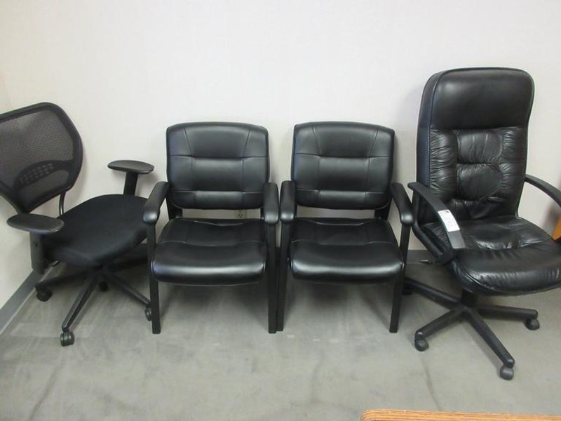 Rolling Adjustable Desk Chairs (2), and Side Chairs (2)- Auction Item