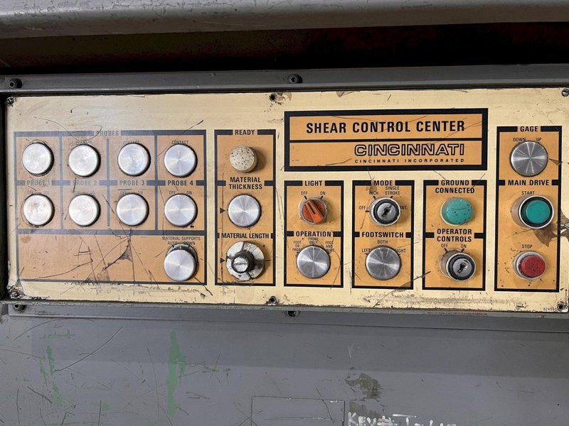 6' X 10 GAUGE CINCINNATI MODEL #135 HYDRAULIC POWER SHEAR WITH BACK GAUGE: STOCK #20791