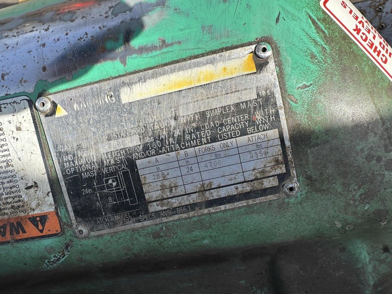 5000 LB MITSUBISHI LP FAS CHUSHION TIRE FORKLIFT: STOCK #77763