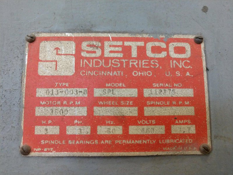 3 HP SETCO INDUSTRIES MODE #SPL DUST COLLECTOR CABINET: STOCK 13311