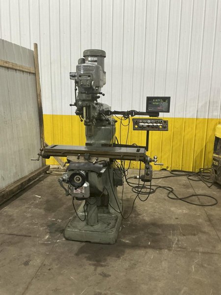 2 HP BRIDGEPORT SERIES I VERTICAL RAM TYPE KNEE MILL, WITH DRO &amp; POWER FEEDS: YOBRO #25285