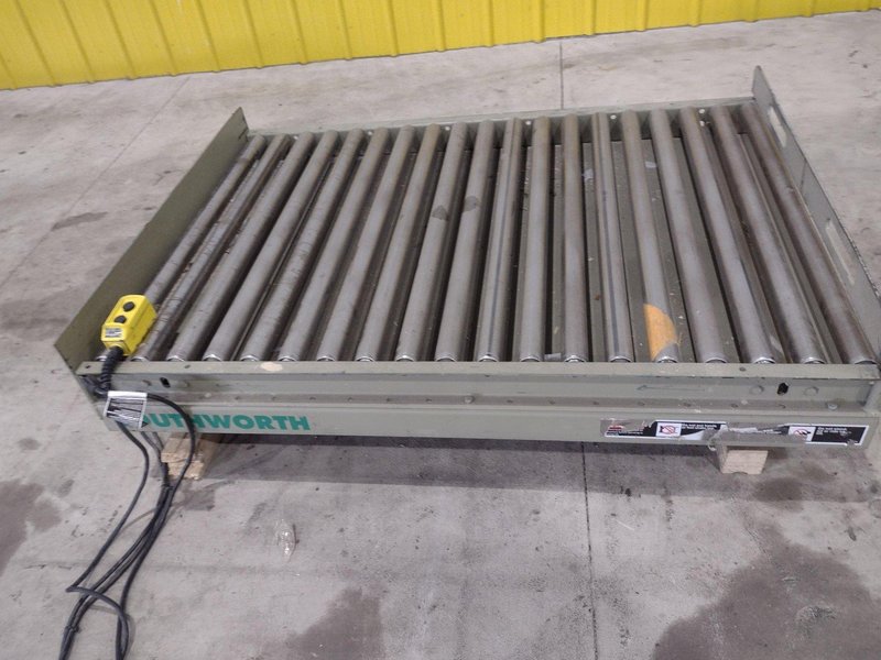 3800 LBS X 60" X 42" SOUTHWORTH MODEL #LS4-36 HYDRAULIC SCISSOR LIFT TABLE WITH ROLLER TOP, 110 VOLT: STOCK #20885