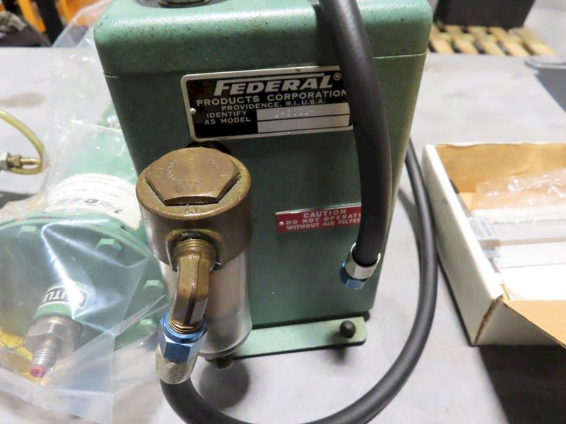 Sheffield Precisionaire Air Gauge, Federal Dimensionair Air Gauge to 0.00002", Federal AFL-9 R-2 Oil/Water Seperator and Accucal Flowmeter- Auction Item