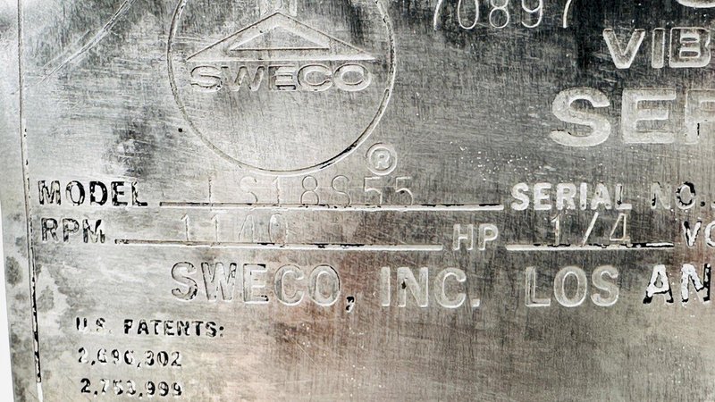 Sweco LS18S55 18” Stainless Steel  |  Single Deck Vibratory Separator/Screener