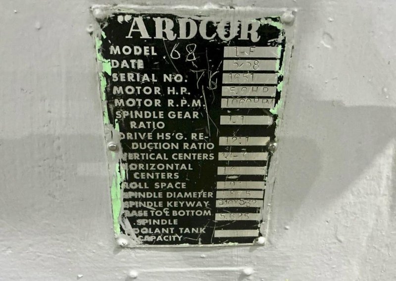 6 STAND X 1.5" ARDCOR MODEL 1-F ROLLFORMER. STOCK # 0536926