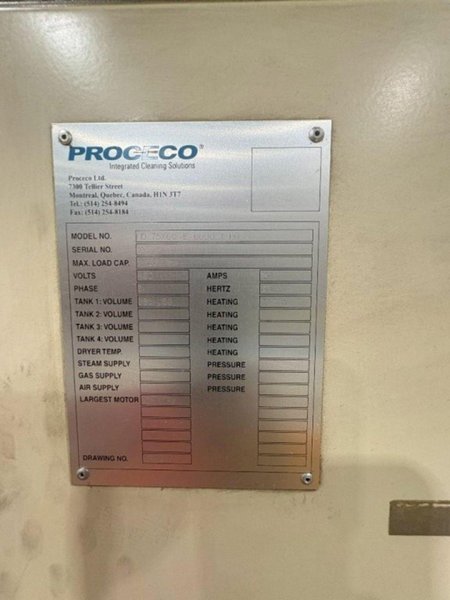 75&quot; x 60&quot; PROCECO MODEL #HD-75X60-E-6000-1-BO ROTARY TABLE PARTS WASHER: YOBRO #24051