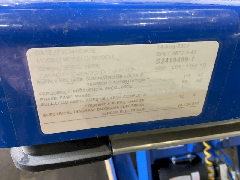3000 LB VESTIL HYDRAULIC SCISSOR LIFT TABLE: STOCK #81184