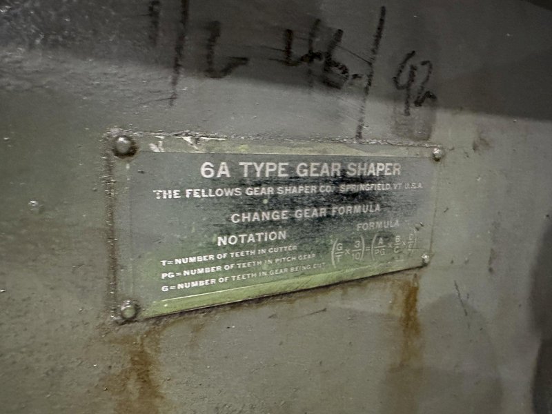 FELLOWS MODEL #6A GEAR SHAPER W/ 4&quot; RISER: STOCK #22048