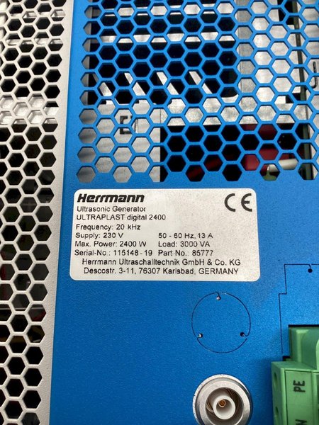 HERRMANN 85777 ULTRAPLAST 2400 Digital Ultrasonic Generator 20 kHz USED