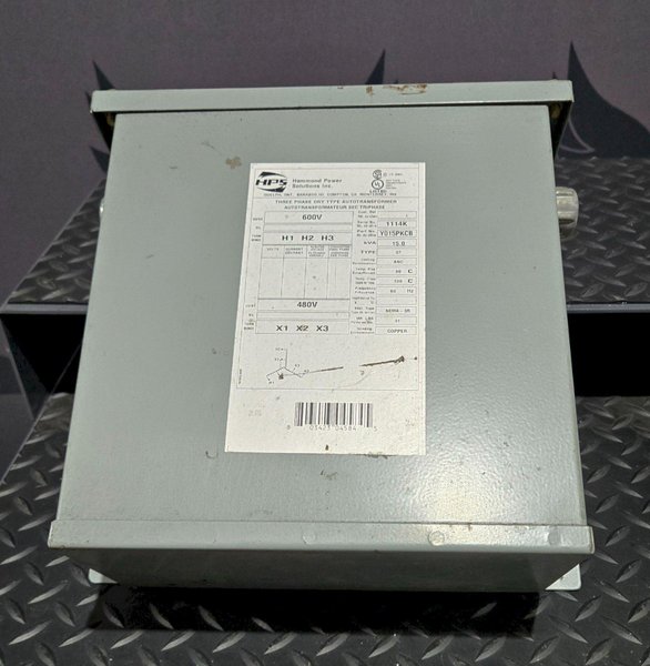 HAMMOND POWER SOLUTIONS Y015PKCB Transformer 600V – 480V, 15 kVa, 3PH USED