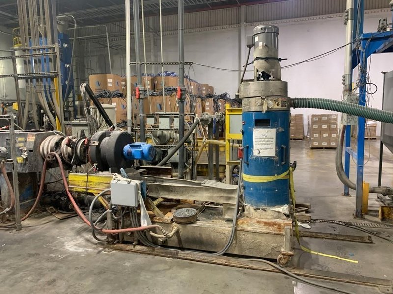 Davis Standard Used 4.5&quot; Ram Stuffing Cascade Pelletizing Line, Xaloy Water Ring Pelletizer