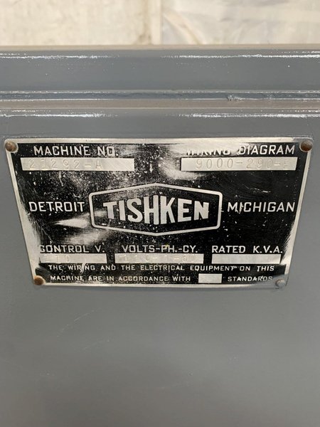 15 TON TISHKEN ACO-15 PNEUMATIC CUT OFF PRESS. STOCK # 0103617