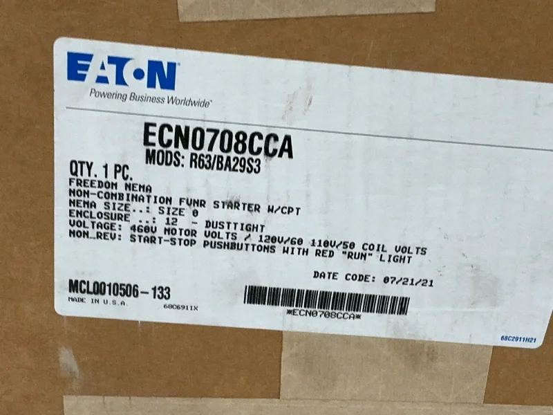 EATON NON-COMBINATION STARTER  -  ECN0708CCA