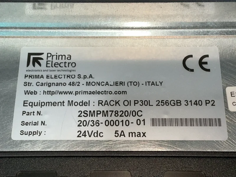 PRIMA ELECTRO INDUSTRIAL CONTROLLER UNIT RACK OI P30L 256GB 3140 P2  -  2SMPM7820/0C