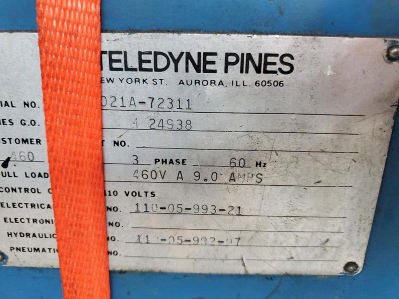 2.5" TELEDYNE PINES HORIZONTAL HYDRAULIC TUBE BENDER. STOCK # 0641723