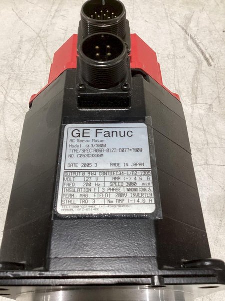 FANUC SERVO MOTOR A06B-0123-B077#7000 A 3/3000 USED