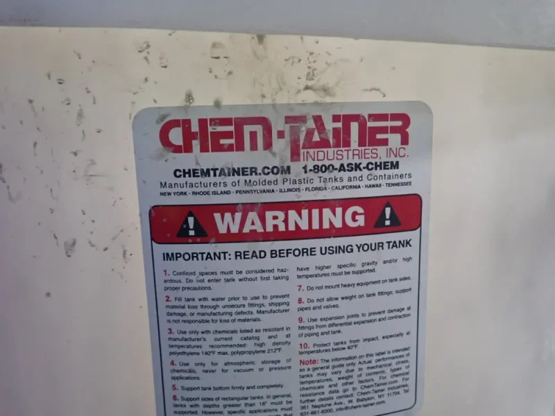 QUICK TANKS, CHEM-TAINER WATER SOFTENER  -  E948-00F1-SA008