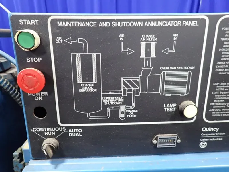 QUINCY 50 HP ROTARY SCREW AIR COMPRESSOR  -  QSI 235