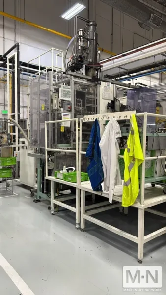 220 TON 13.7 OZ JSW MODEL JT220REIII VERTICAL CLAMP INJECTION MOLDING MACHINE MFG 2003