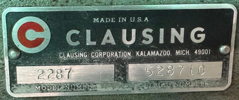 20&quot; Clausing Single Spindle Drill, V-Speed 150-2000 RPM, 24&quot; x 40&quot; Tbl., 3 MT, 1.5 HP