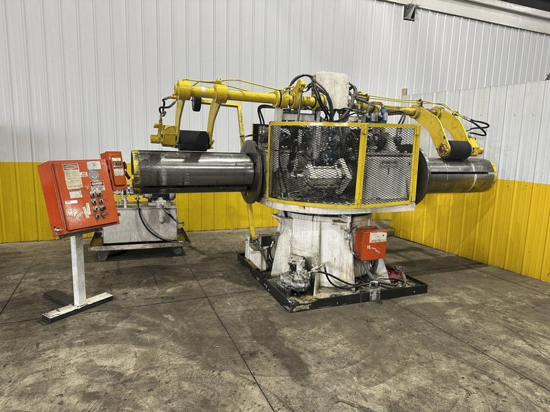 15,000 LBS X 48&quot; STRILICH MODEL #463 DOUBLE END HYDRAULIC DRIVEN UNCOILER COIL REEL STOCK# 4110