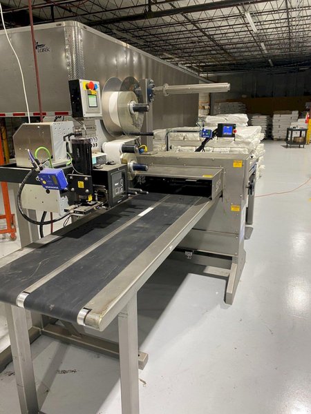 System Packaging 900-24 3B Labeler, 2020 – Weber Box Label Printer/Applicator Model: 5300 L.H. DOM, 1 Pallet of Cold Seal Material Included **Pre-Removal Pricing**