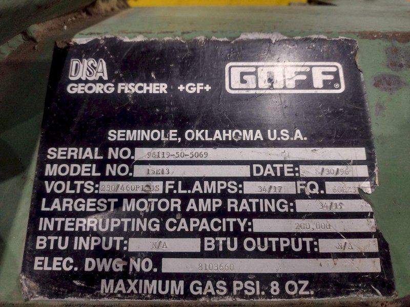 13&quot; WIDE GOFF MODEL #15E13 PORTABLE SHOT BLAST CLEANING UNIT: STOCK #19817